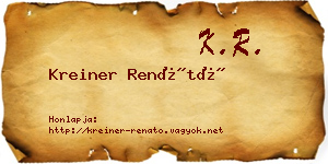 Kreiner Renátó névjegykártya
